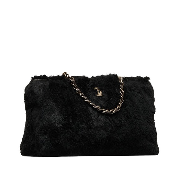 Chanel Cocomark Fur Handbag Black - Picture 2 of 12
